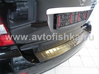 Mercedes W164 ML (05-) накладка заднего бампера из нержавеющей стали, верхняя, хромированная